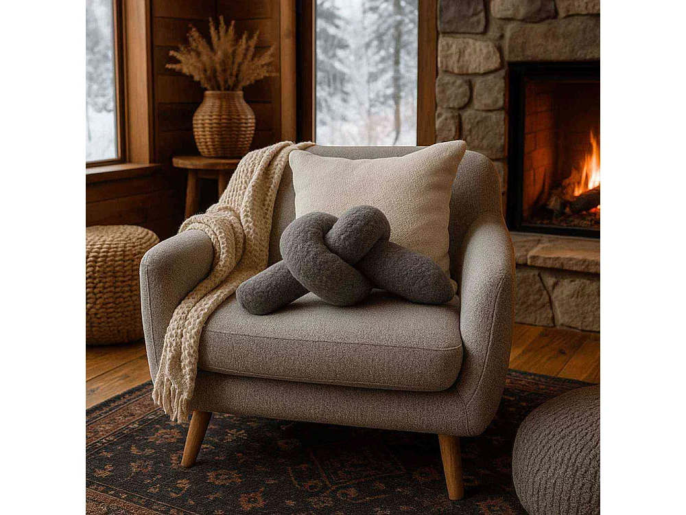 Coussin nœud en polyester Ask Dugum