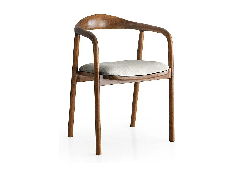 Fauteuil en bois et velours Pia