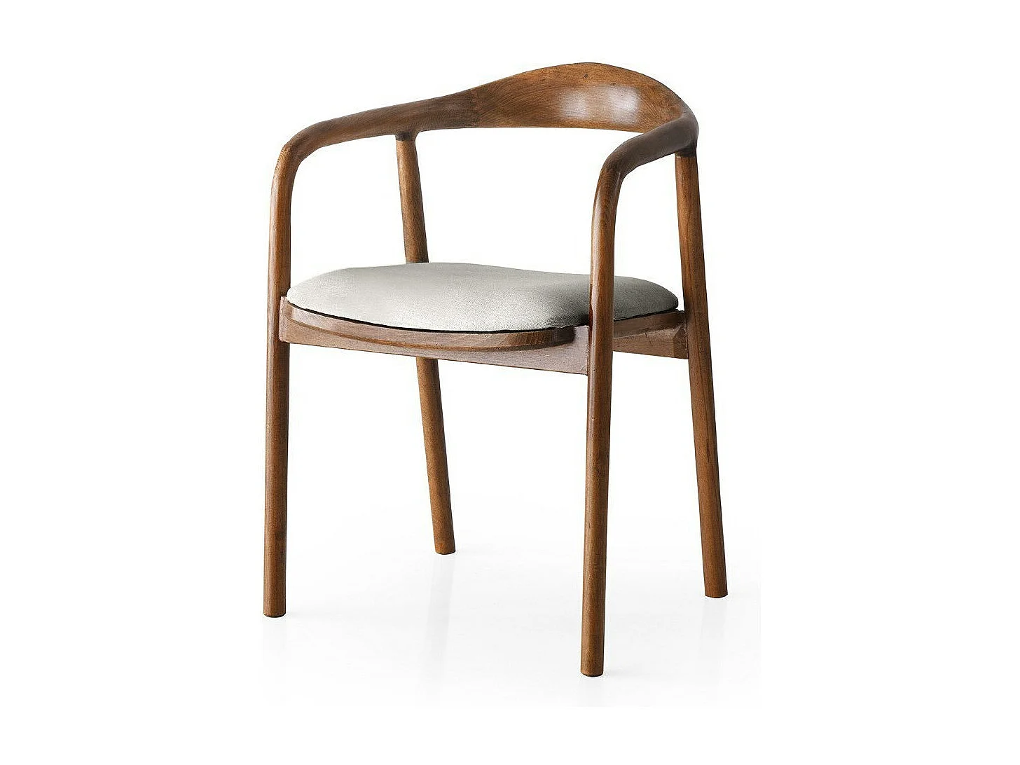 Fauteuil en bois et velours Pia