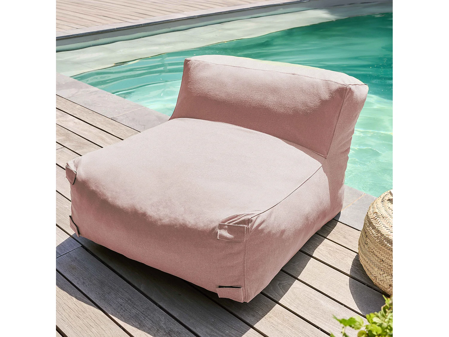 Fauteuil de jardin pour canapé modulable rose poudré