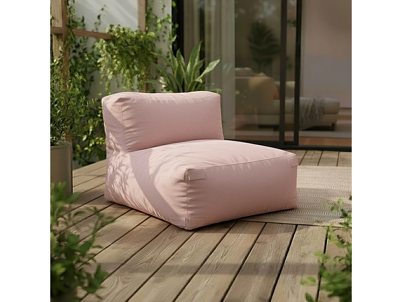 Fauteuil de jardin pour canapé modulable rose poudré