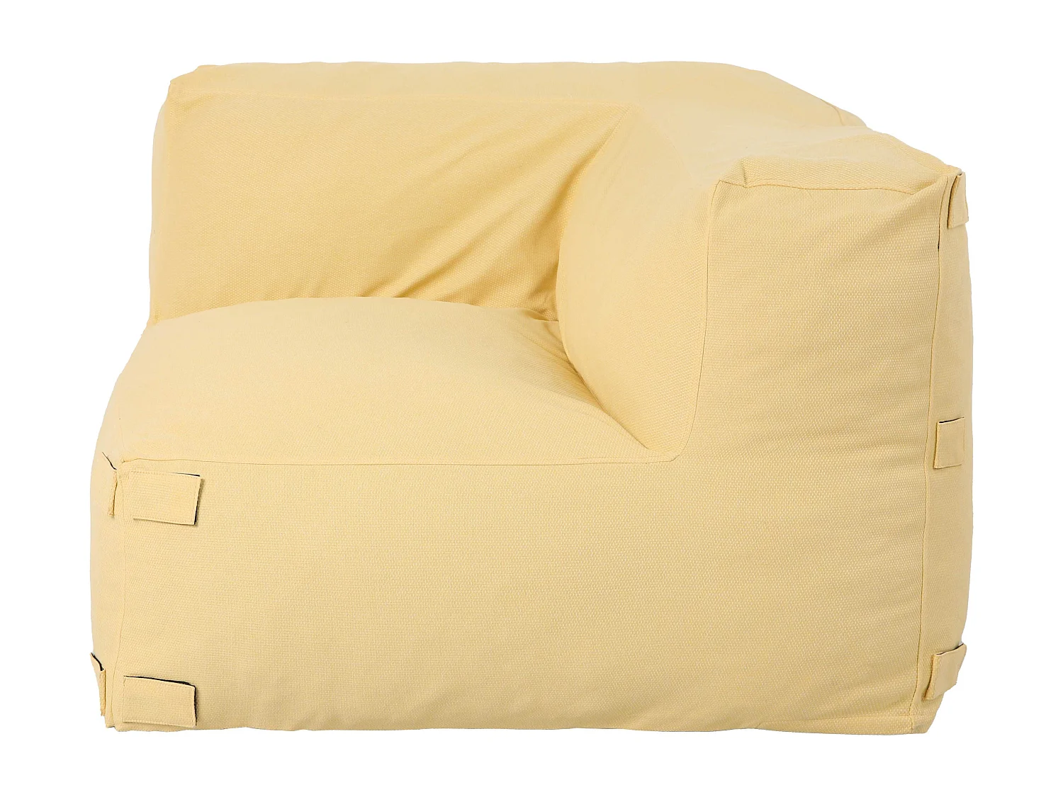 Fauteuil d'angle pour canapé modulable jaune clair