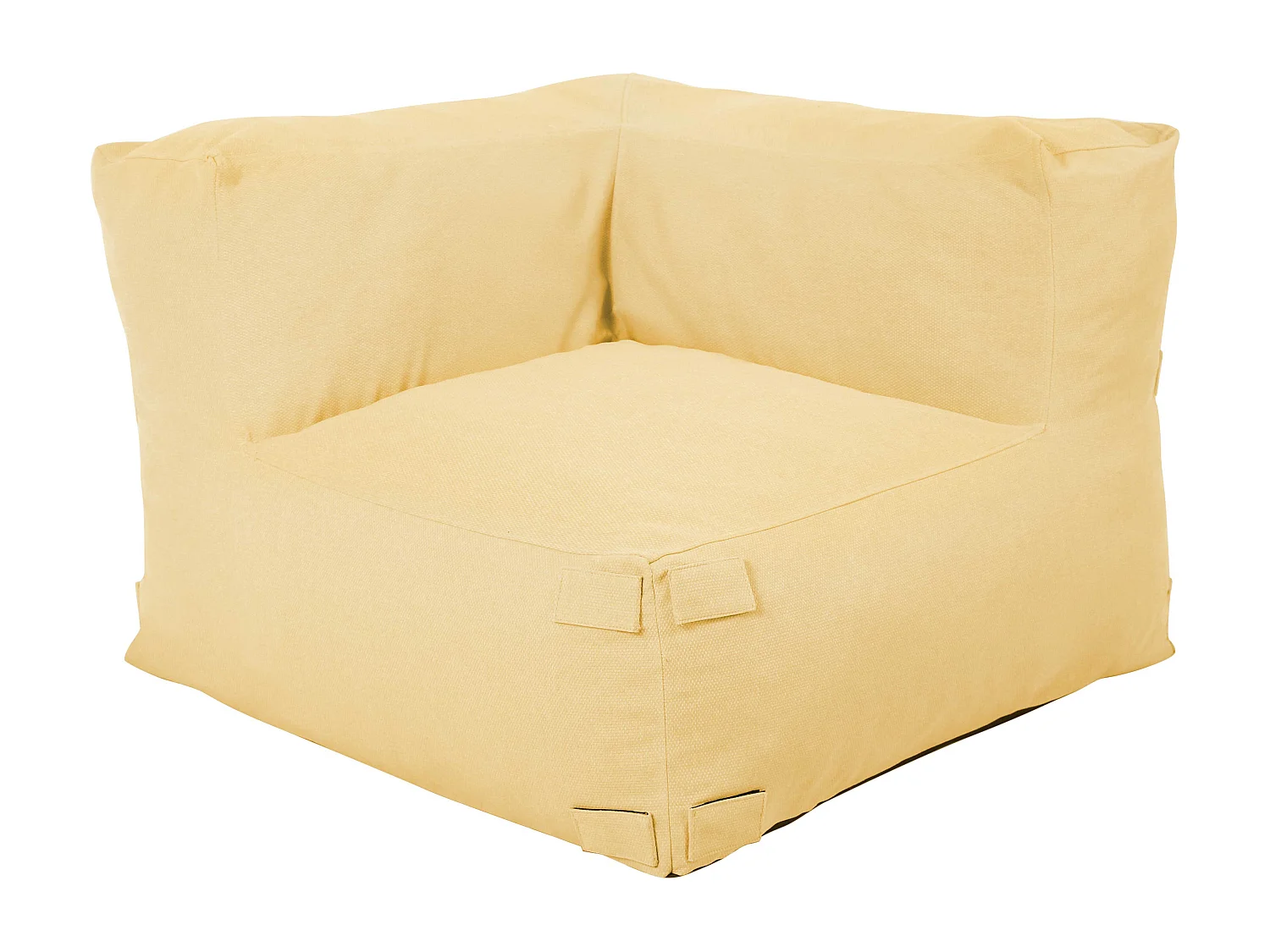 Fauteuil d'angle pour canapé modulable jaune clair