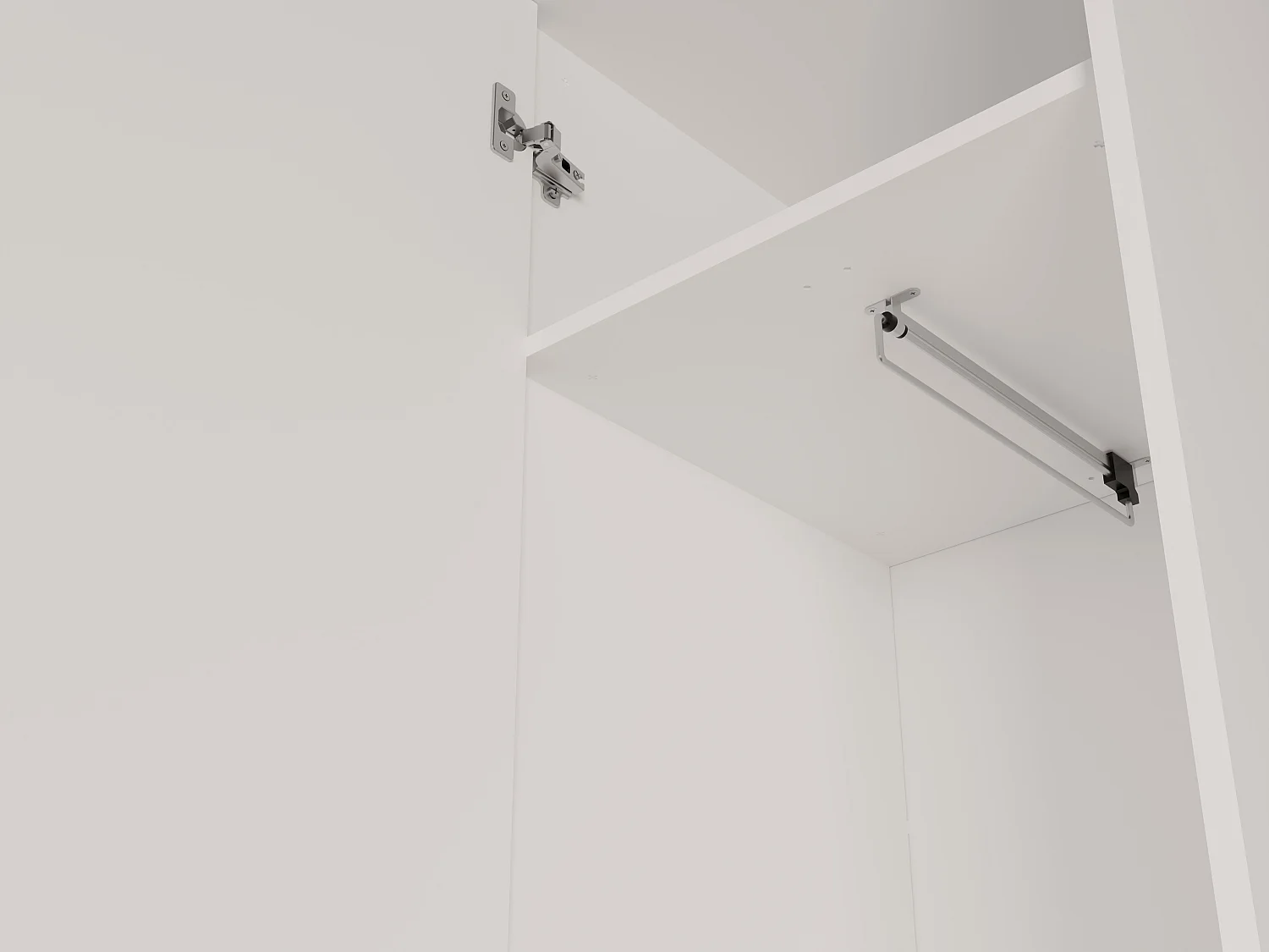 Colonne de rangement pour lit escamotable – Avec miroir et penderie – 1 porte et 2 niches - Blanc – MOVELINO