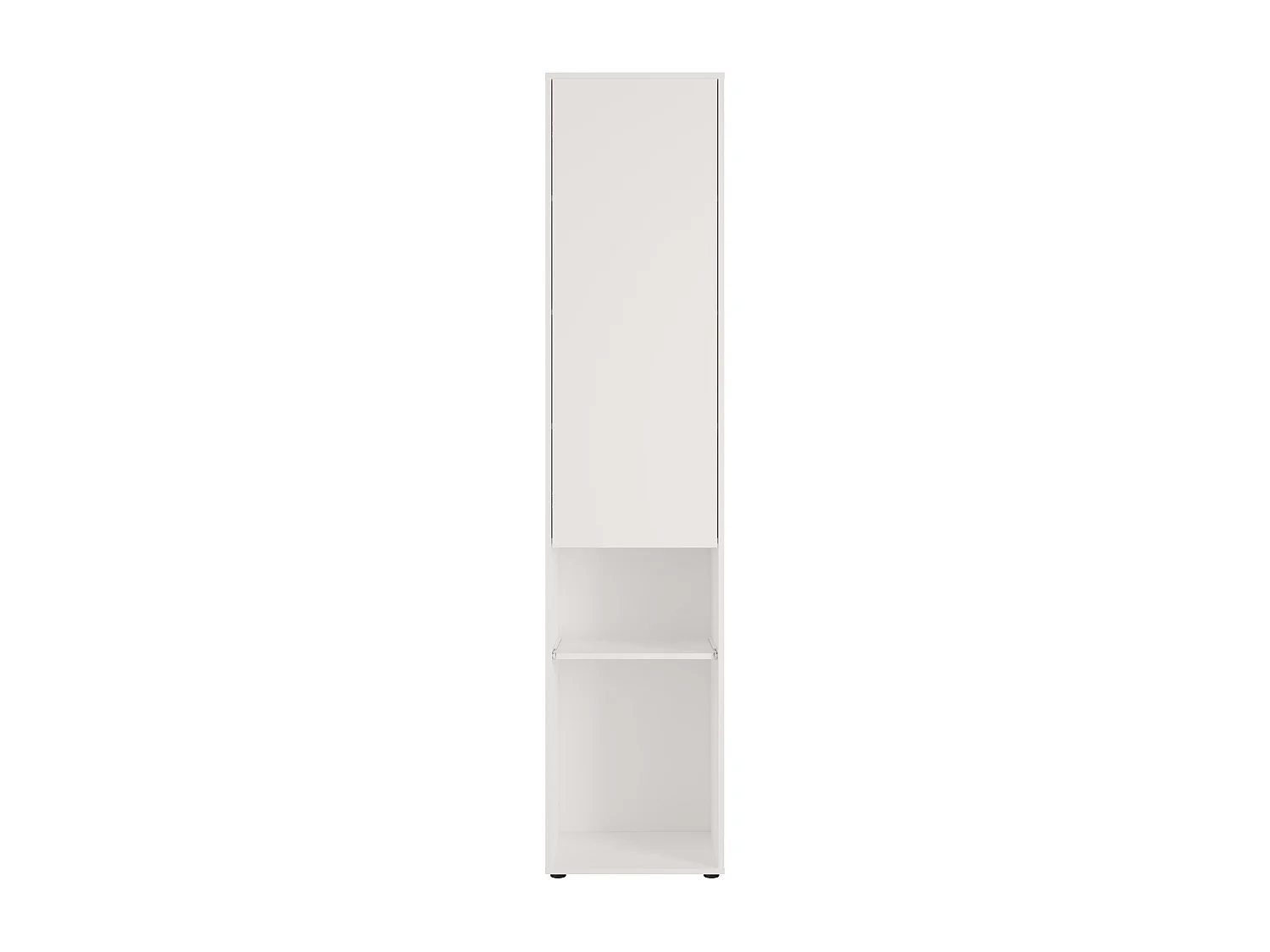 Colonne de rangements pour lit escamotable – Avec étagère – 1 porte et 2 niches - Blanc – MOVELINO