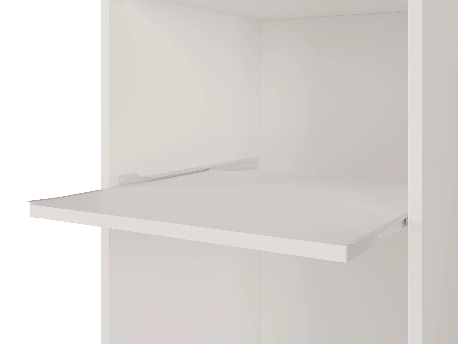 Colonne de rangements pour lit escamotable – Avec étagère – 1 porte et 2 niches - Blanc – MOVELINO