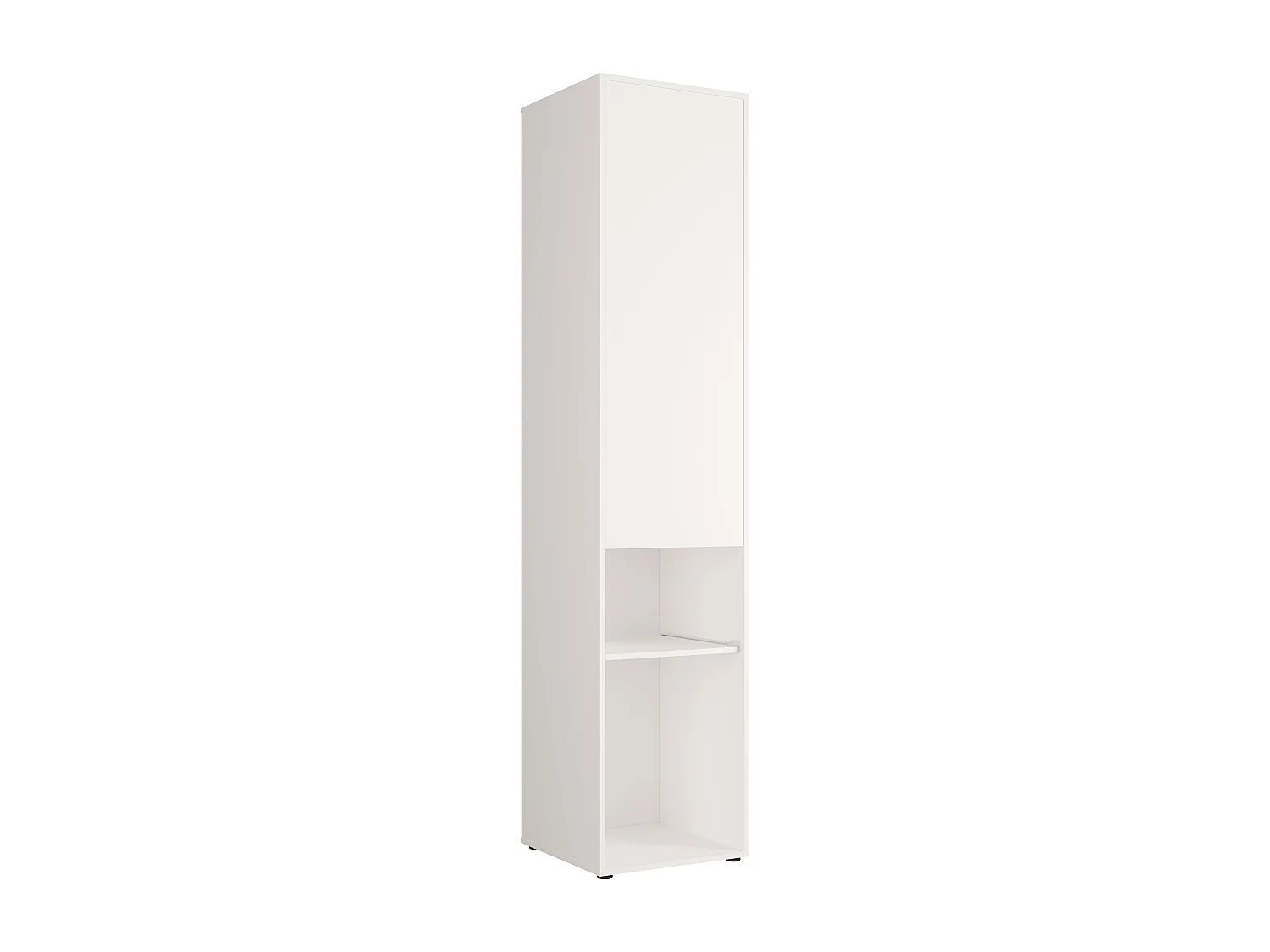 Colonne de rangements pour lit escamotable – Avec étagère – 1 porte et 2 niches - Blanc – MOVELINO