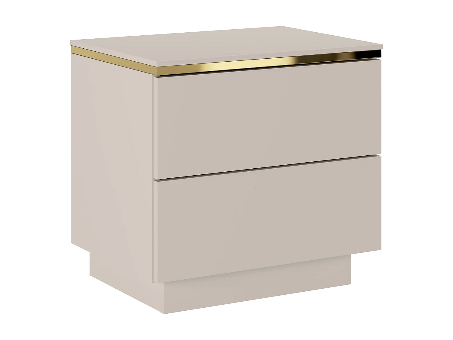 Table de chevet avec 2 tiroirs – Beige et doré - VUKIA