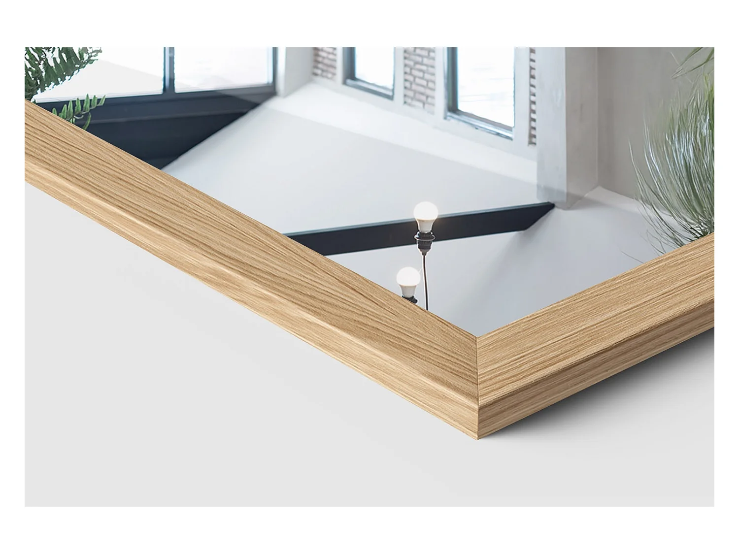 Miroir sur pied en bois avec cadre naturel miroir décoratif pour intérieur moderne ou classique 50x160 Tulup