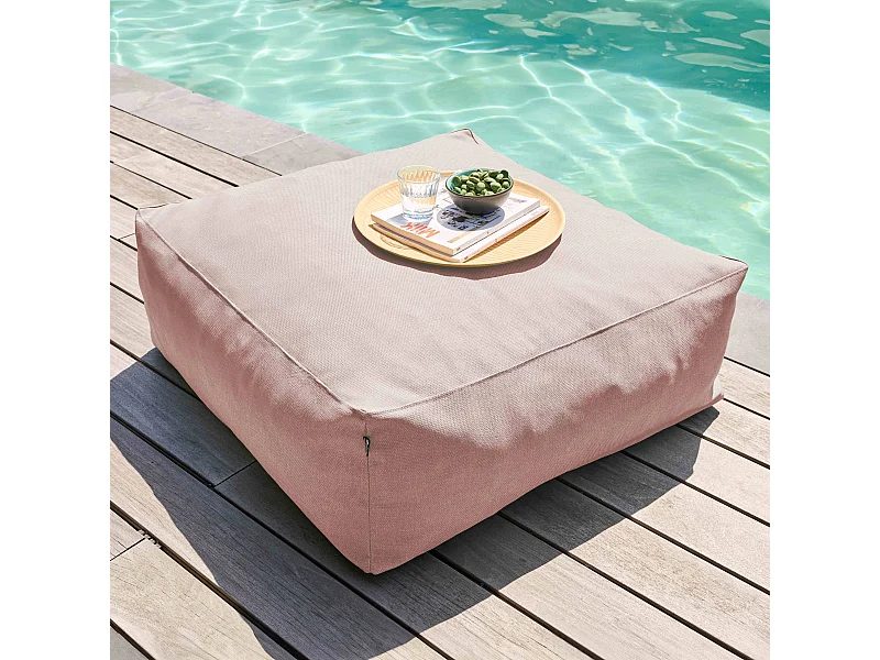 Pouf de jardin pour canapé modulable rose poudré
