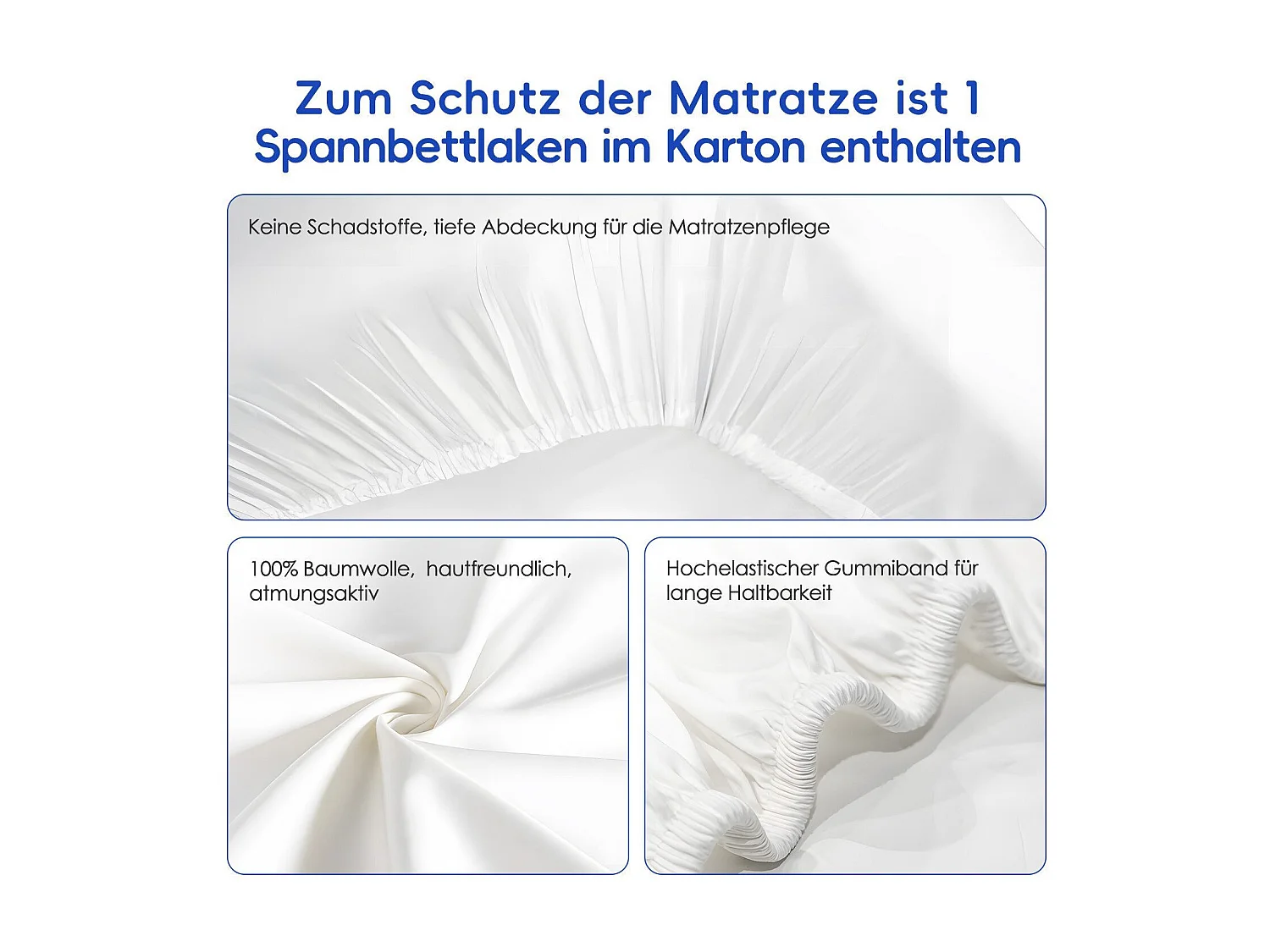 Taschenfederkernmatratze 160 x 200 cm - 7 Komfortzonen - Rückenentlastung - Stärke 22cm - H3 - Memory Schaum - mit Spannbettlaken - Atmungsaktiv - Weiß