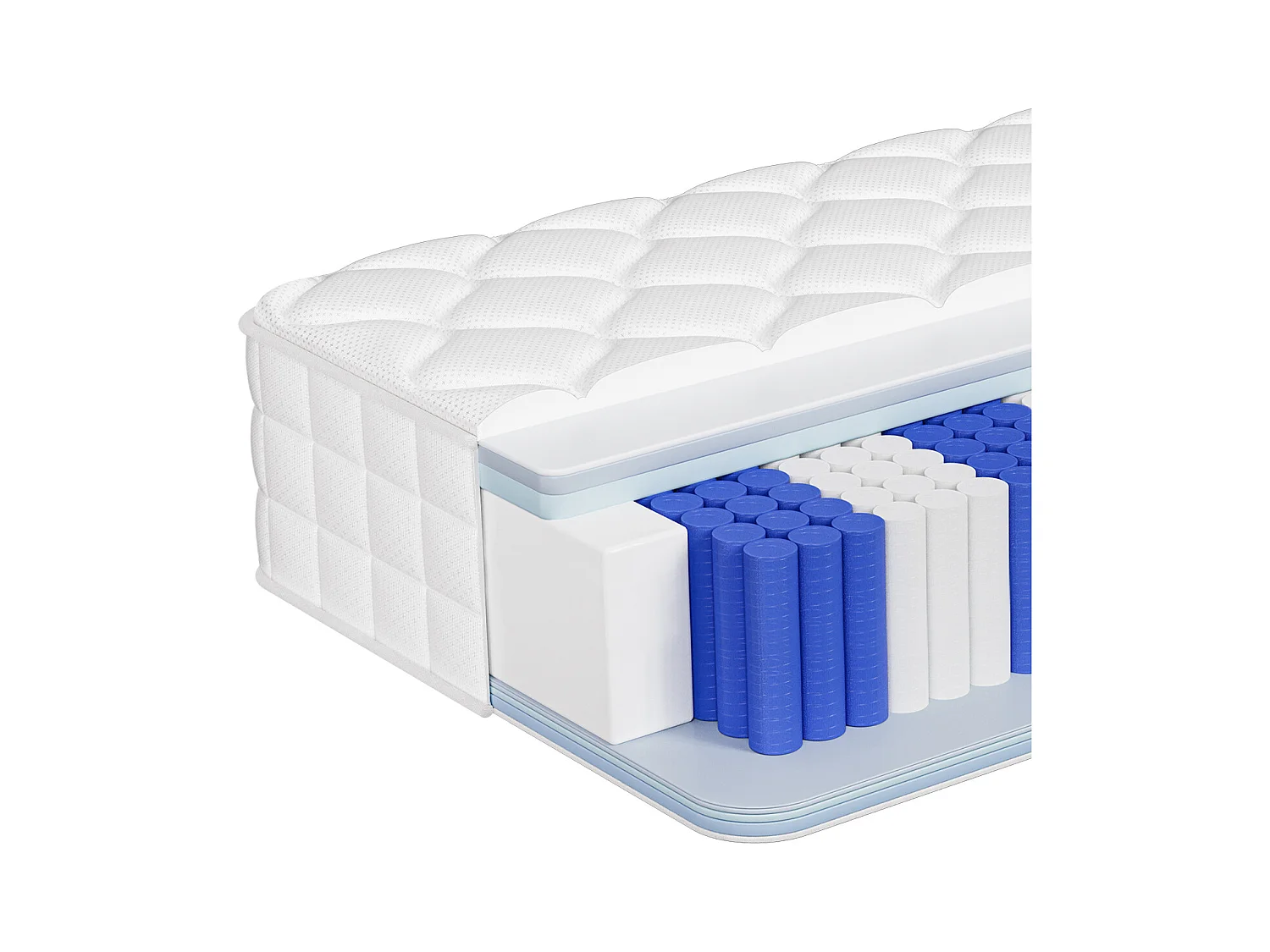 Taschenfederkernmatratze 90 x 200 cm - 7 Komfortzonen - Rückenentlastung - Stärke 22 cm - Härtegrad 3 - Memory Schaum - mit Spannbettlaken - Atmungsaktiv