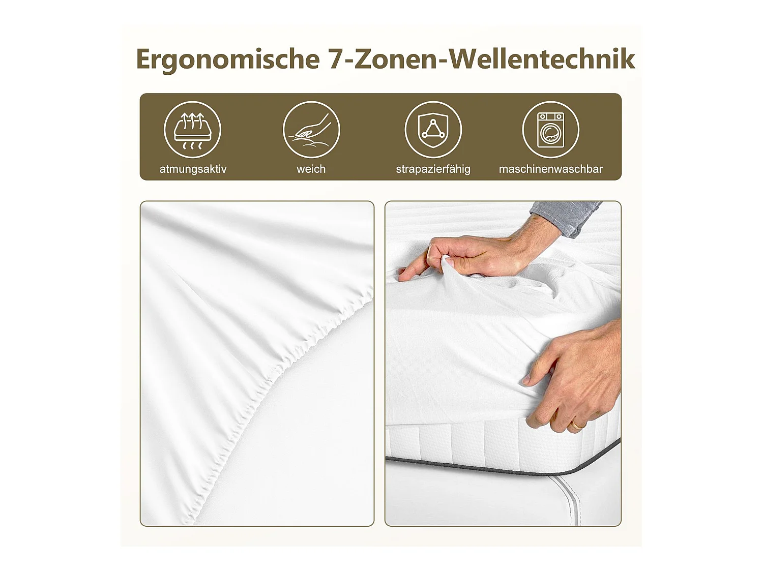 Taschenfederkernmatratze 140x200 - Federkernmatratze Matratzen 140x200 - Höhe 25cm mit Spannbettlaken - ergonomisch und atmungsaktiv - Härtegrad H3 - Schwarz