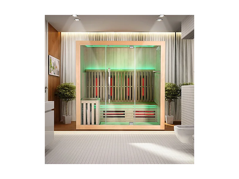Sauna Combi Boreal® Elégance 4 - 200x125 Infrarouge + Vapeur