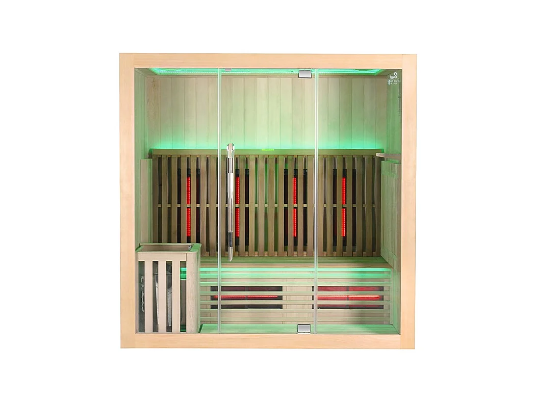 Sauna Combi Boreal® Elégance 4 - 200x125 Infrarouge + Vapeur