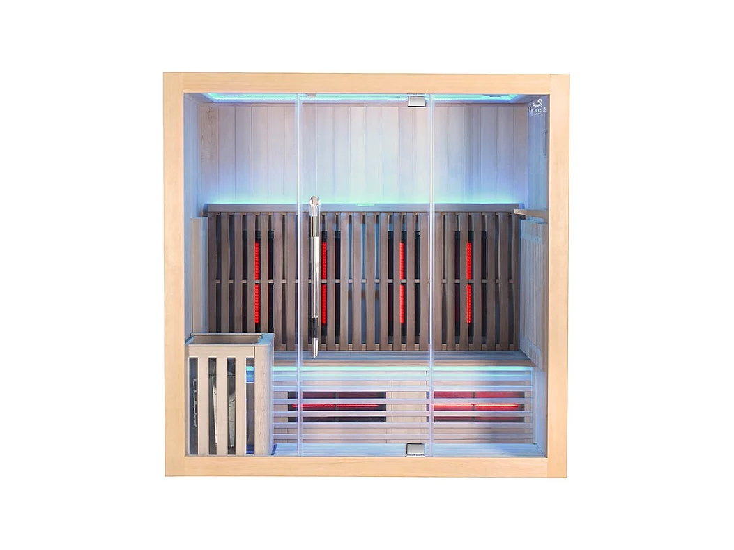 Sauna Combi Boreal® Elégance 4 - 200x125 Infrarouge + Vapeur