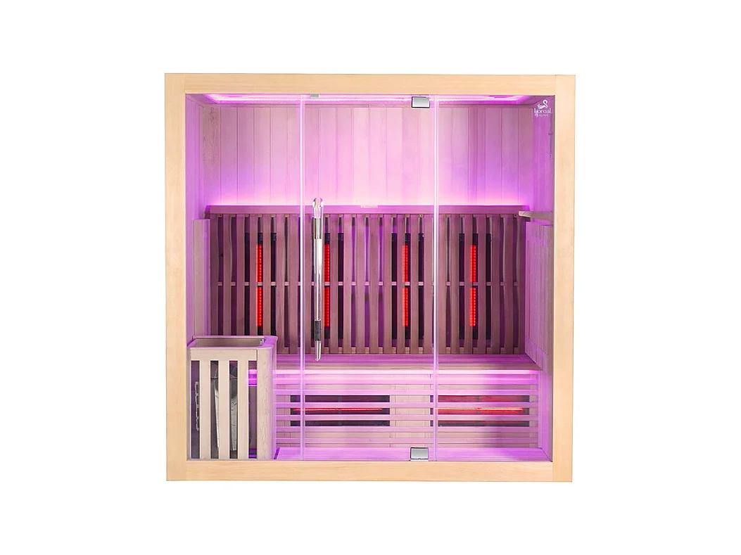 Sauna Combi Boreal® Elégance 4 - 200x125 Infrarouge + Vapeur
