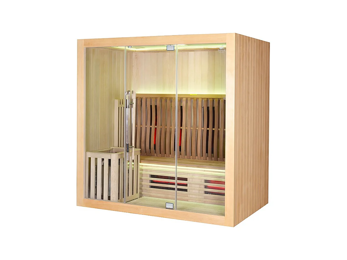 Sauna Combi Boreal® Elégance 4 - 200x125 Infrarouge + Vapeur