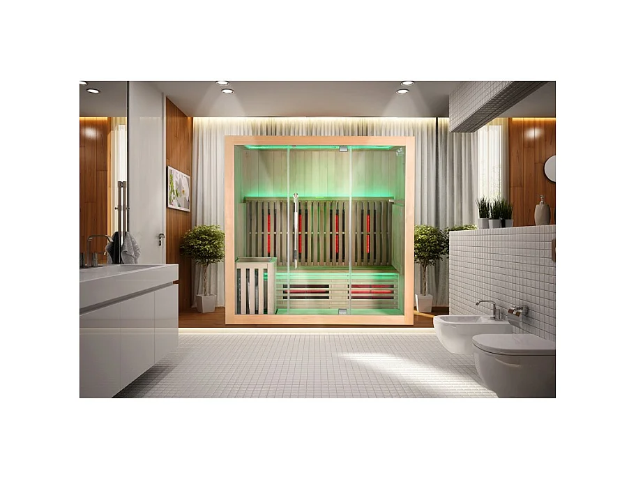 Sauna Combi Boreal® Elégance 4 - 200x125 Infrarouge + Vapeur