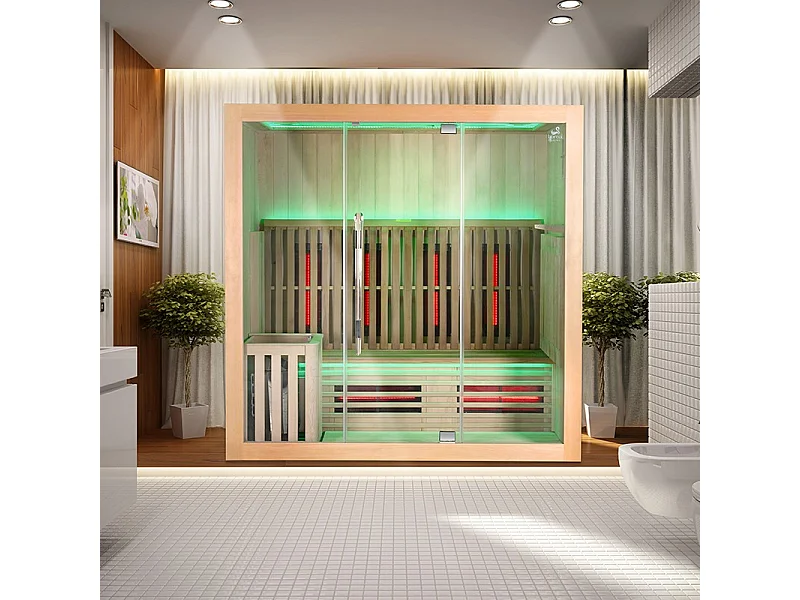 Sauna Combi Boreal® Elégance 4 - 200x125 Infrarouge + Vapeur
