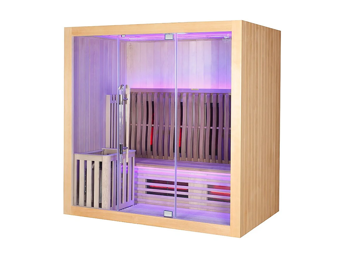 Sauna Combi Boreal® Elégance 4 - 200x125 Infrarouge + Vapeur