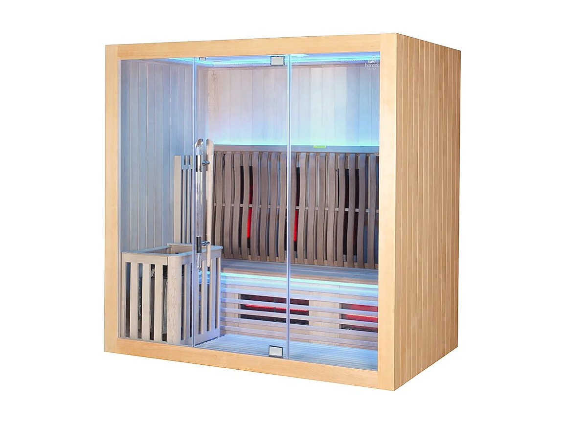Sauna Combi Boreal® Elégance 4 - 200x125 Infrarouge + Vapeur