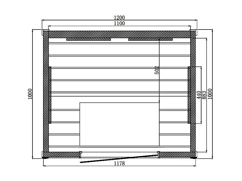 Sauna Diffusion 120 - 2 places à Spectre Complet - ​120x100