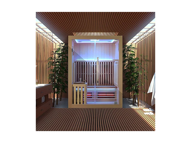 Sauna Combi Boreal® Elégance 2 - 150x125 Infrarouge + Vapeur