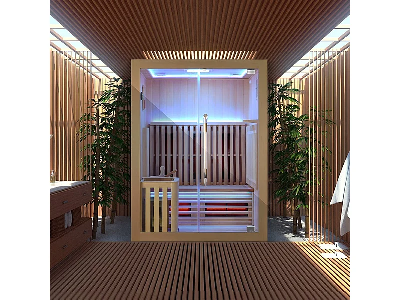 Sauna Combi Boreal® Elégance 2 - 150x125 Infrarouge + Vapeur