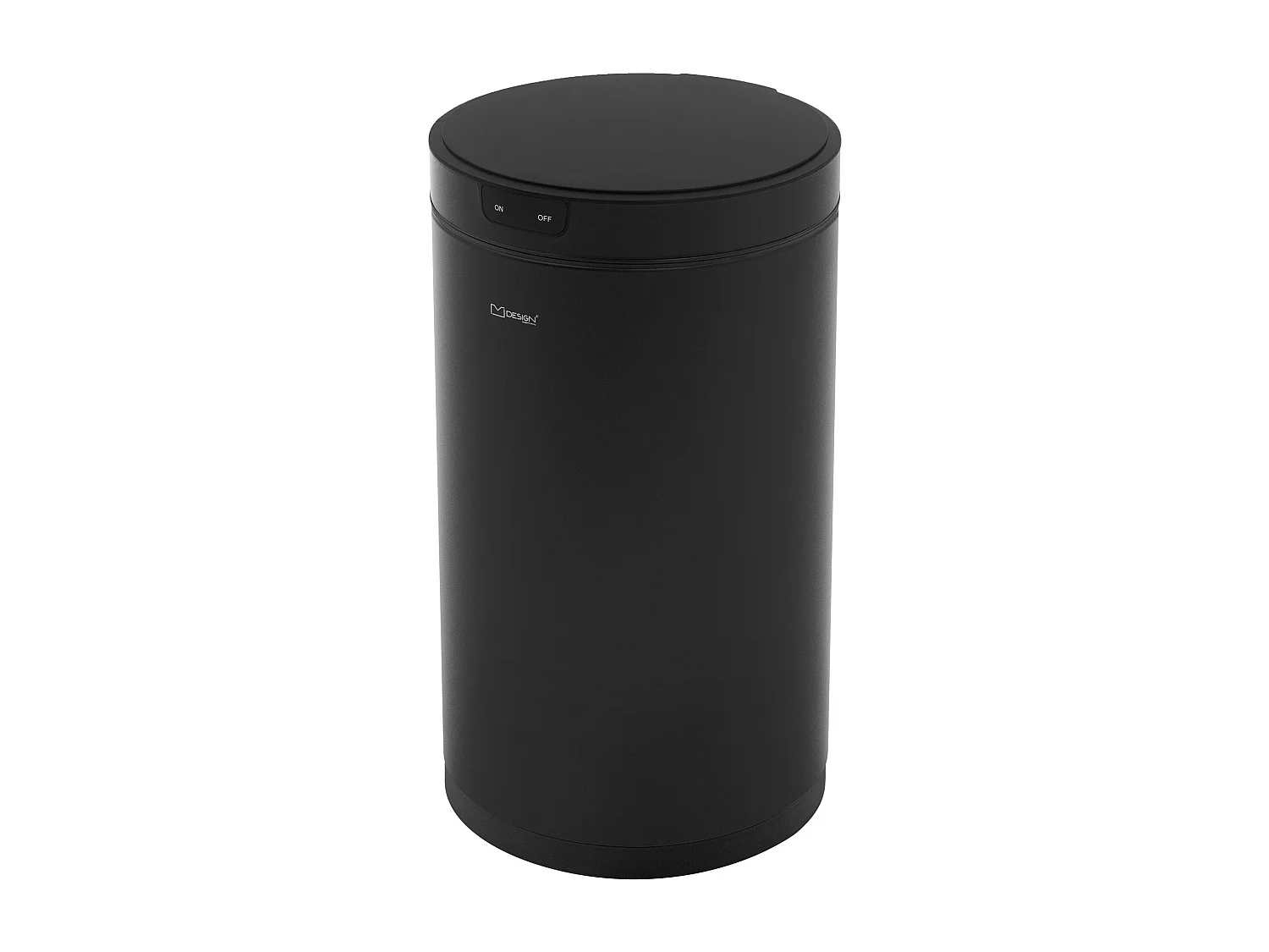ML-Design Pattumiera automatica 30L, cestino per rifiuti con sensore rotondo in acciaio verniciato nero, anello per sacchetti, per cucina e ufficio