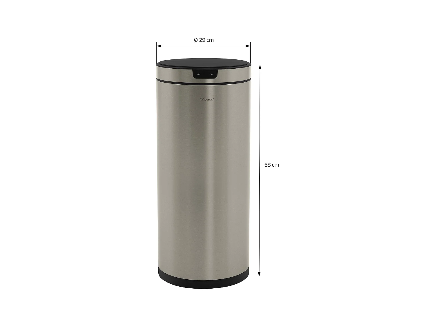 ML-Design Pattumiera automatica 40L, cestino per rifiuti con sensore rotondo in acciaio inox argentato, con anello per sacchetti, per cucina e ufficio