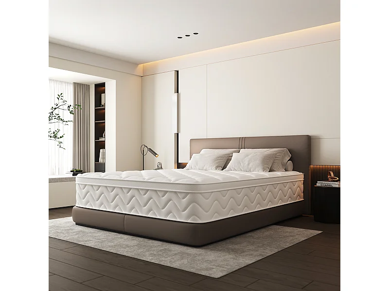 Taschenfederkernmatratze 90 x 190 cm - 7 Zone - Matratzen mit Spannbettlaken - Stärke 28 cm - Härtegrad 3 - Atmungsaktiv - Rückenentlastung