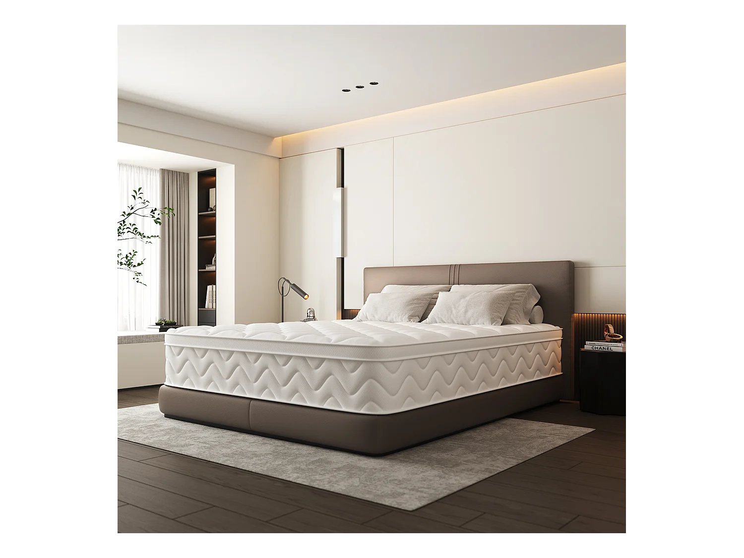 Taschenfederkernmatratze 90 x 190 cm - 7 Zone - Matratzen mit Spannbettlaken - Stärke 28 cm - Härtegrad 3 - Atmungsaktiv - Rückenentlastung