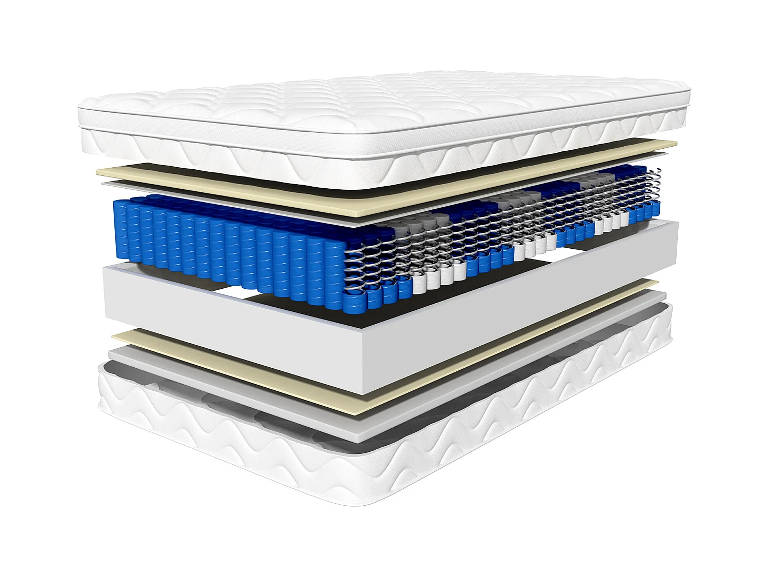 Taschenfederkernmatratze 90 x 190 cm - 7 Zone - Matratzen mit Spannbettlaken - Stärke 28 cm - Härtegrad 3 - Atmungsaktiv - Rückenentlastung