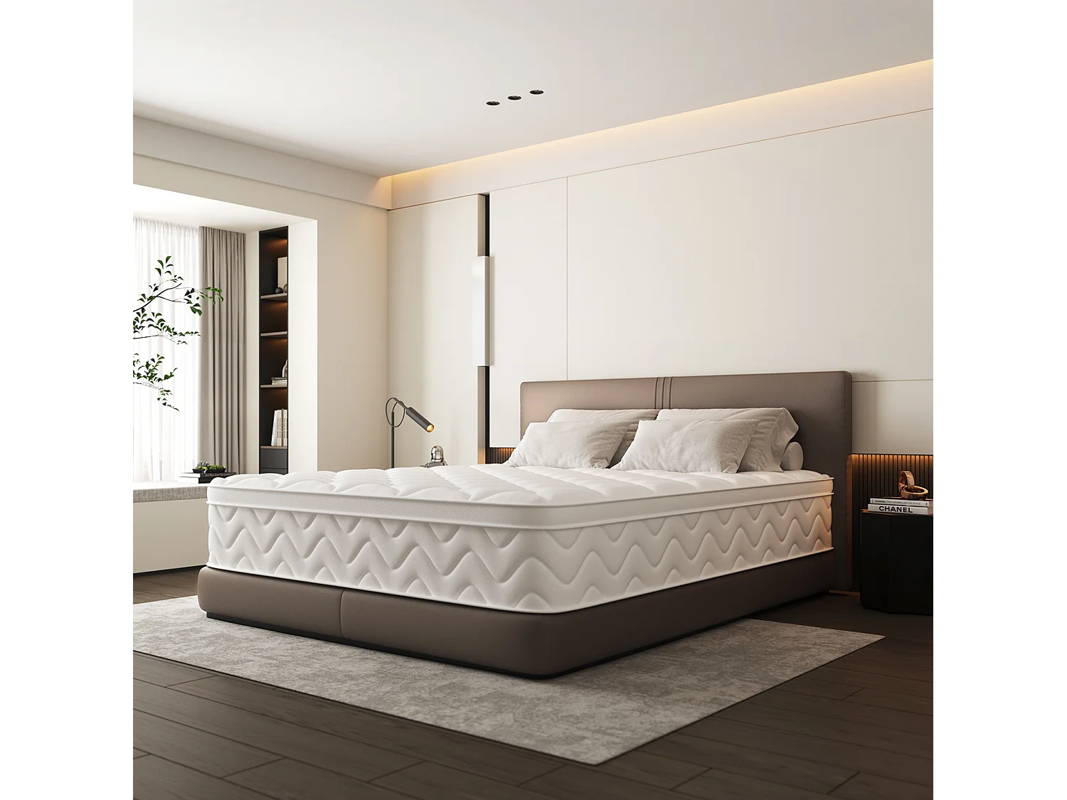 Taschenfederkernmatratze 90 x 190 cm - 7 Zone - Matratzen mit Spannbettlaken - Stärke 28 cm - Härtegrad 3 - Atmungsaktiv - Rückenentlastung