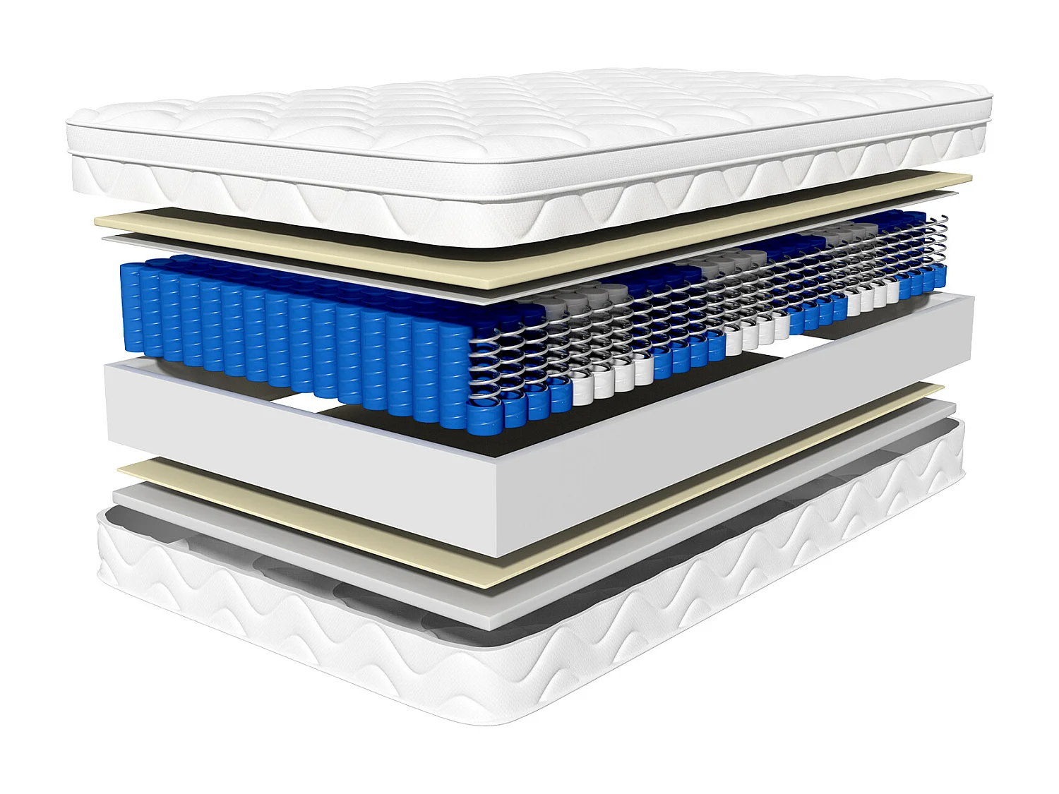 Taschenfederkernmatratze 90 x 190 cm - 7 Zone - Matratzen mit Spannbettlaken - Stärke 28 cm - Härtegrad 3 - Atmungsaktiv - Rückenentlastung