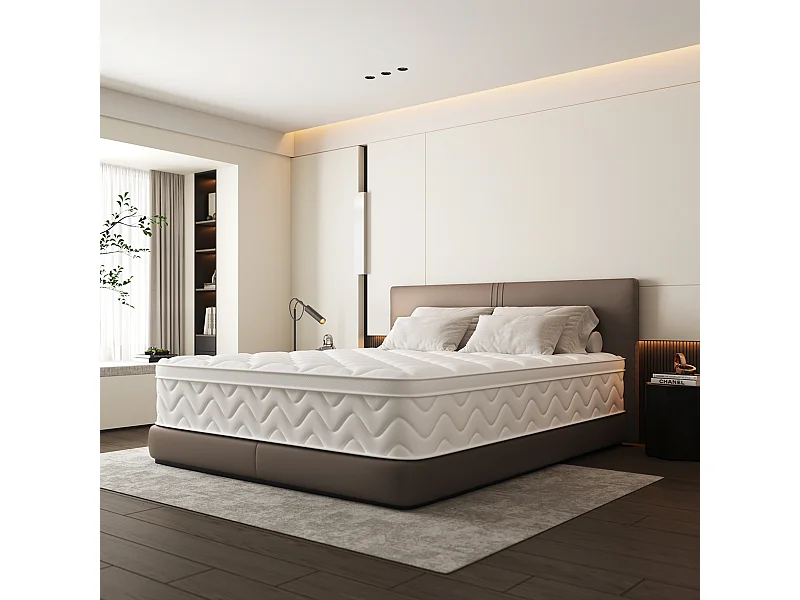 Taschenfederkernmatratze 90 x 190 cm - 7 Zone - Matratzen mit Spannbettlaken - Stärke 28 cm - Härtegrad 3 - Atmungsaktiv - Rückenentlastung