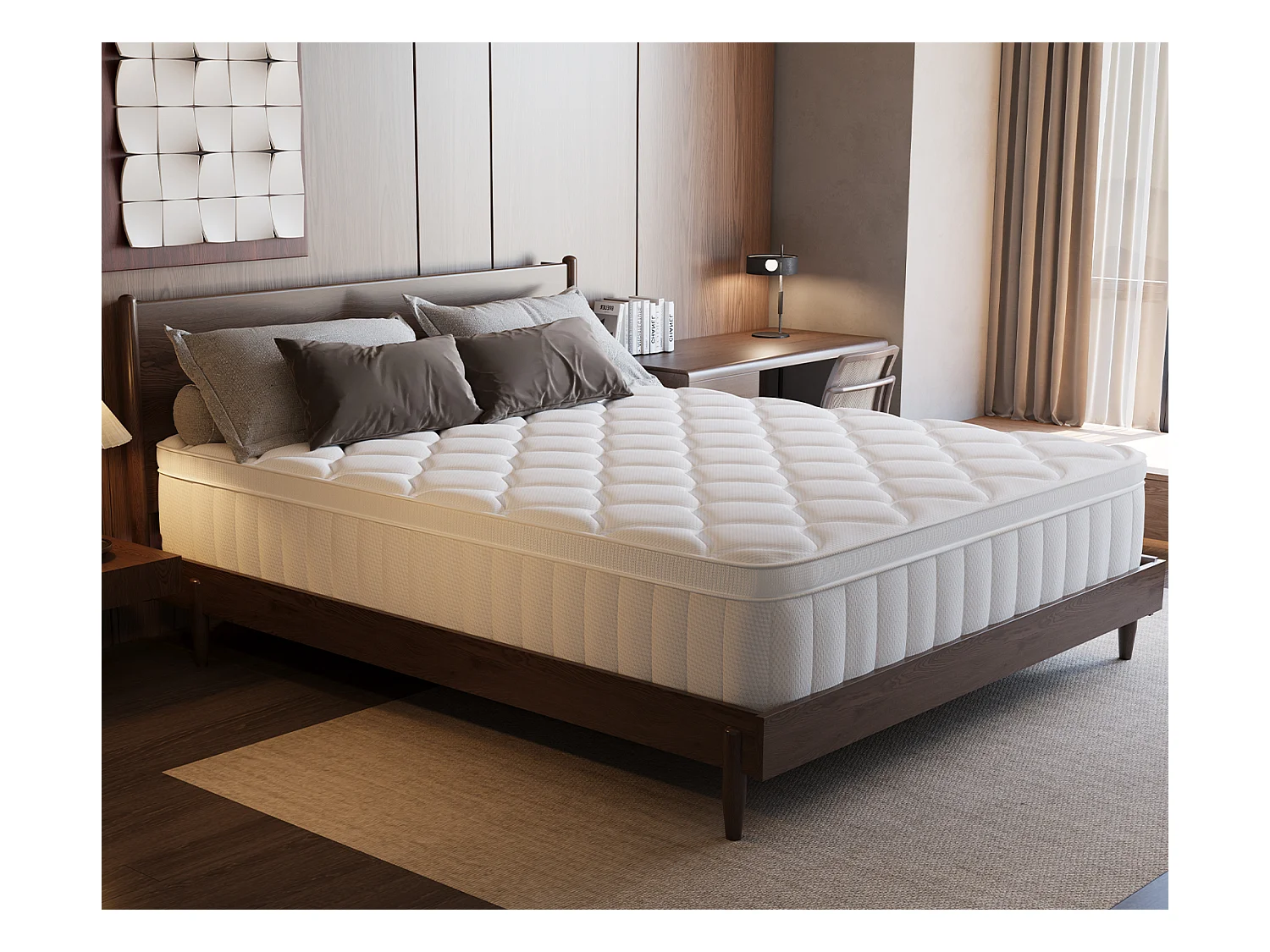 Taschenfederkernmatratze 100 x 200 cm - 7 Zone Federkernmatratze - Stärke 22 cm - Härtegrad 3 - Matratzen mit Spannbettlaken - Matratze für Kinder und Erwachsene