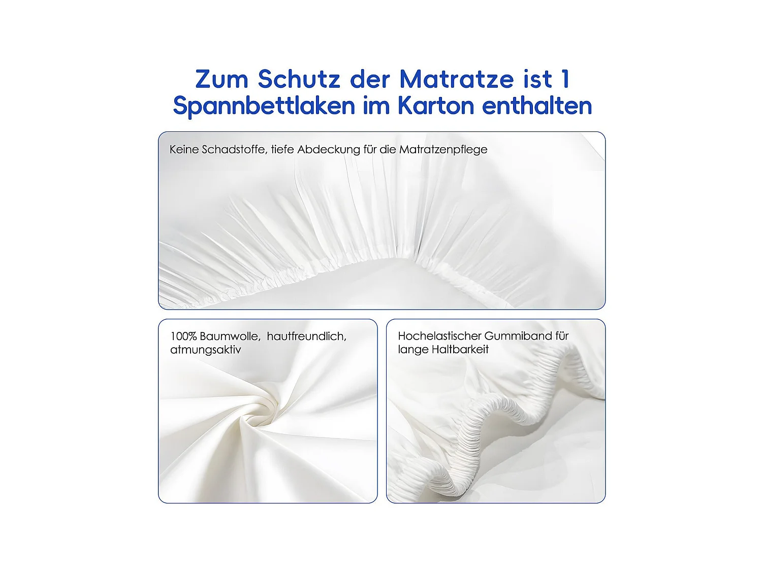 Taschenfederkernmatratze 160 x 200 cm - 7 Zone - Matratzen mit Spannbettlaken - Stärke 22 cm - Härtegrad 3 - Matratze für Kinder und Erwachsene
