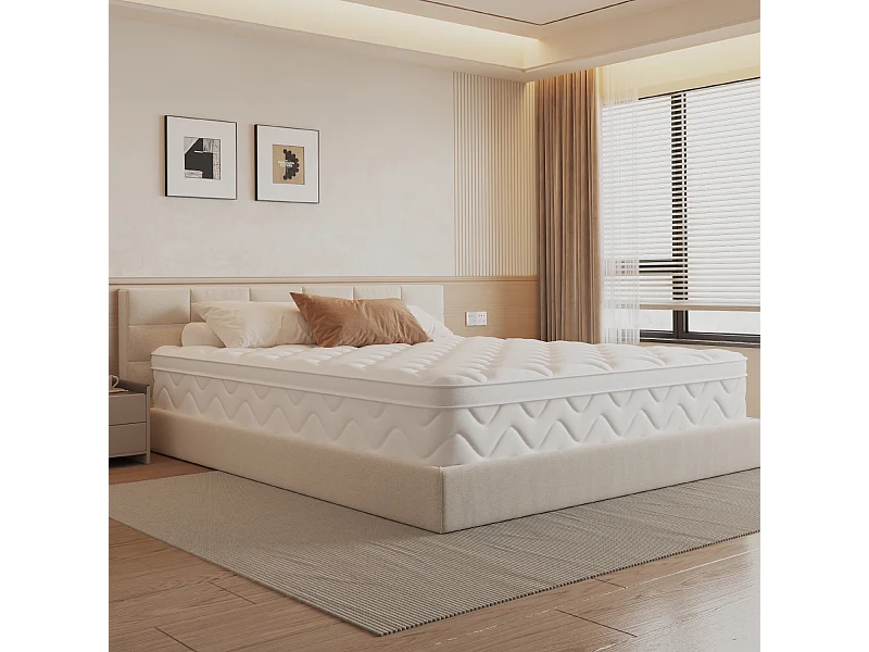 Taschenfederkernmatratze 90 x 200 cm - 7 Zone - Matratzen mit Spannbettlaken - Stärke 28 cm - Härtegrad 3 - Matratze für Kinder und Erwachsene