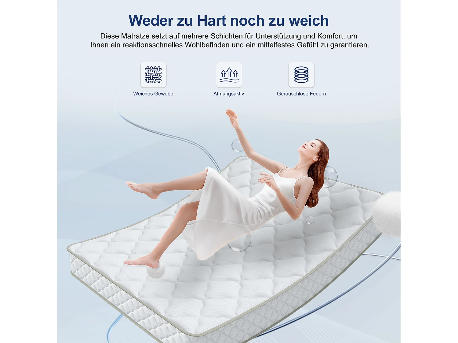 Taschenfederkernmatratze 80x 200 cm - 7 Zone Federkernmatratze - Stärke 22 cm - Härtegrad 3 - Matratzen mit Spannbettlaken - Matratze für Kinder und Erwachsene