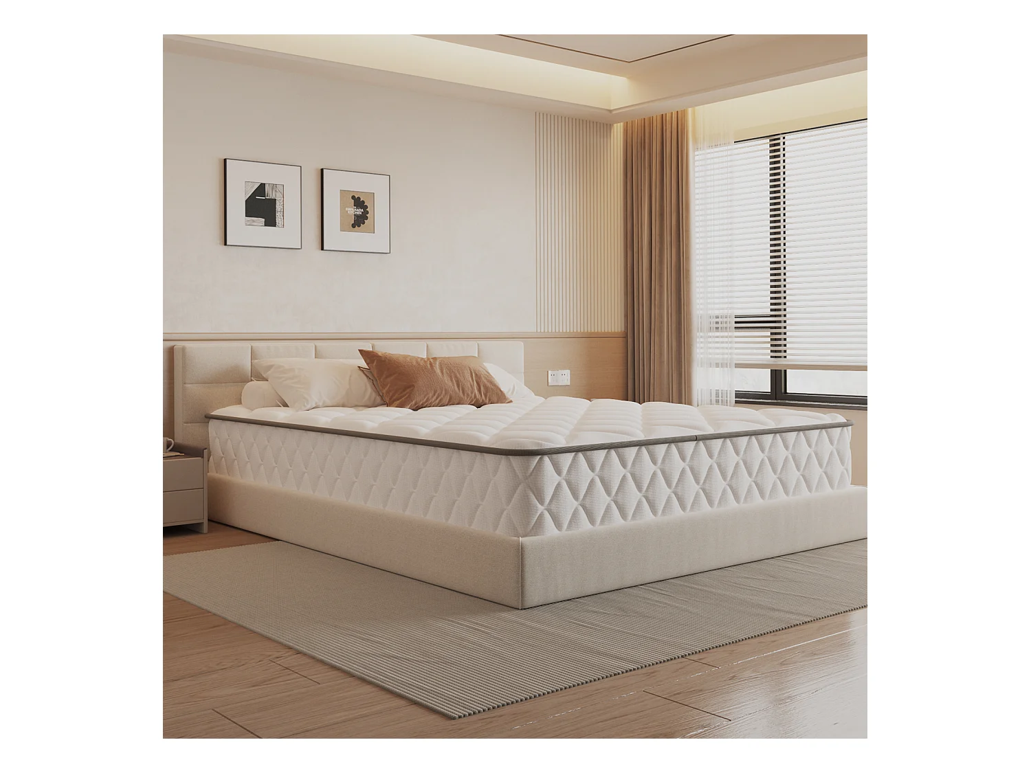 Taschenfederkernmatratze 90 x 200 cm - 7 Zone Federkernmatratze - Stärke 22 cm - Härtegrad 3 - Matratzen mit Spannbettlaken - Matratze für Kinder und Erwachsene