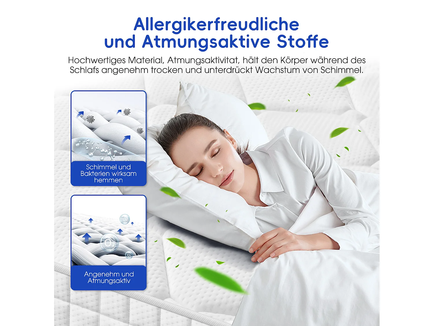 Taschenfederkernmatratze 140 x 200 cm - 7 Zone Federkernmatratze Matratzen mit Spannbettlaken - Stärke 22 cm - Härtegrad 3 - Atmungsaktiv - Rückenentlastung