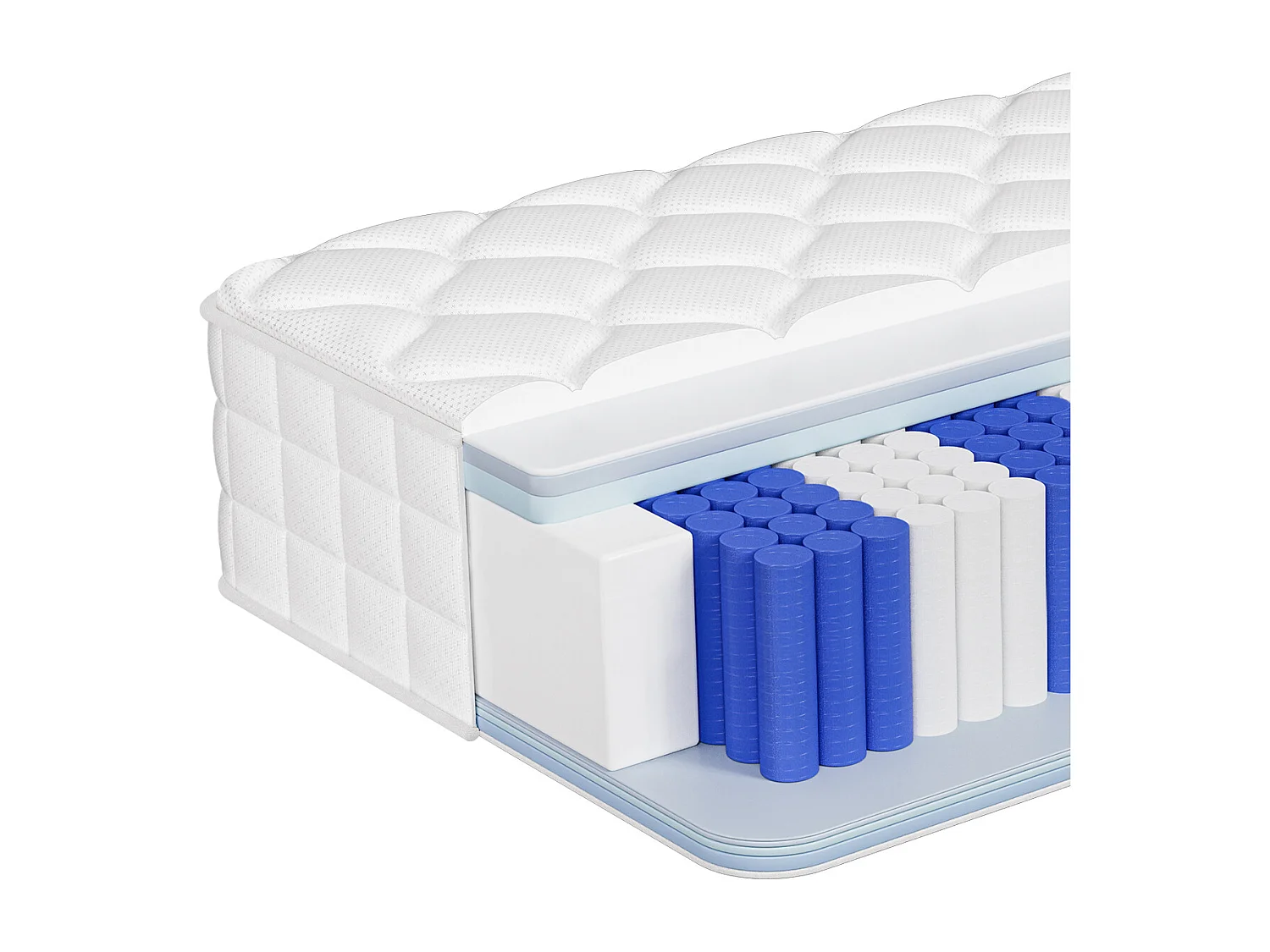 Taschenfederkernmatratze 140 x 200 cm - 7 Zone Federkernmatratze Matratzen mit Spannbettlaken - Stärke 22 cm - Härtegrad 3 - Atmungsaktiv - Rückenentlastung