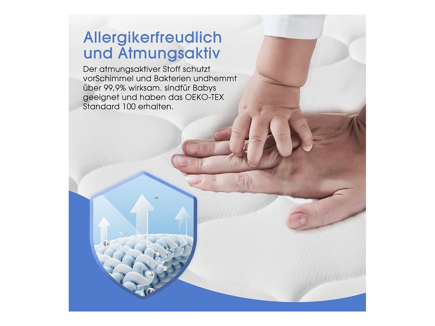 Taschenfederkernmatratze 90 x 200 cm - 7 Zone Federkernmatratze - Stärke 25 cm - Härtegrad 3 - Matratzen mit Spannbettlaken - Matratze für Kinder und Erwachsene