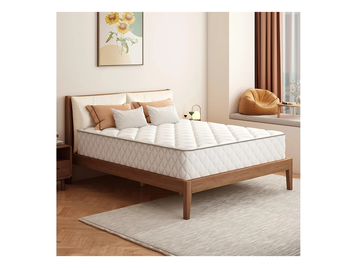 Taschenfederkernmatratze 120 x 200 cm - 7 Zone Federkernmatratze - Stärke 22 cm - Härtegrad 3 - Matratzen mit Spannbettlaken - Matratze für Kinder und Erwachsene