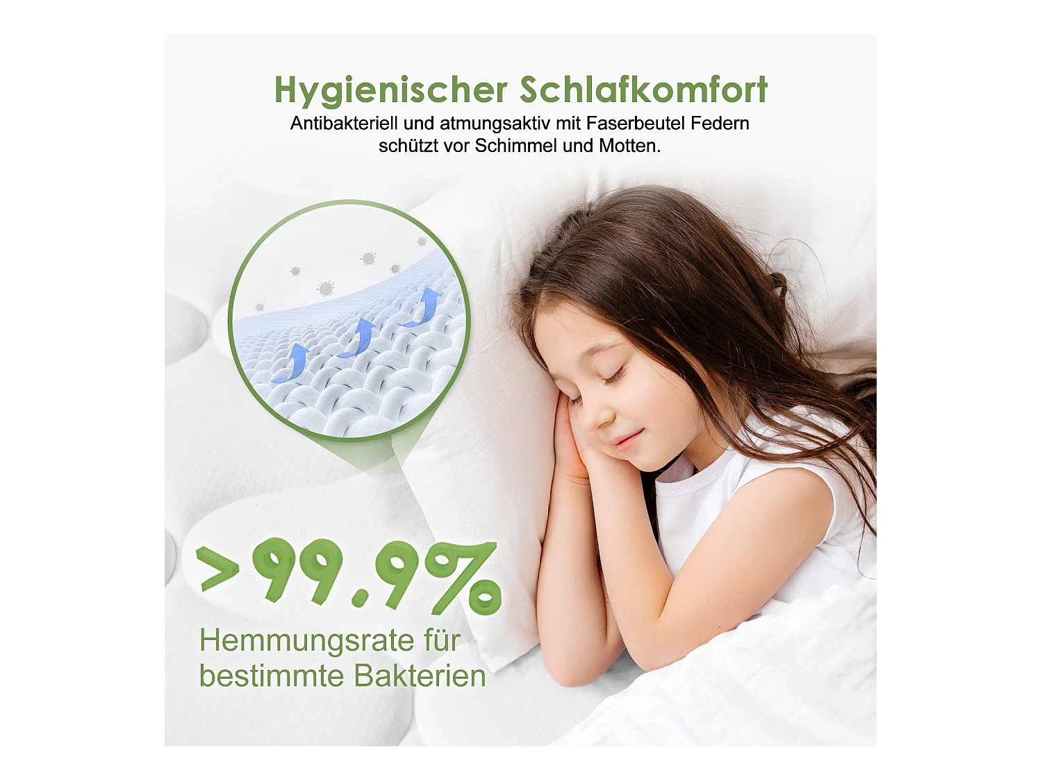 Taschenfederkernmatratze 140x200 - Federkernmatratze 140x200 - Höhe 25cm mit Spannbettlaken - ergonomisch und atmungsaktiv - Härtegrad H3 - Weiß