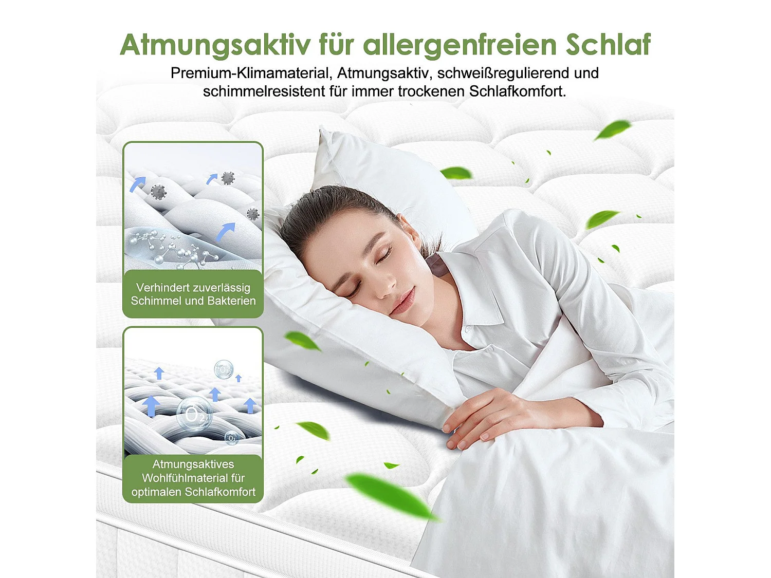 Taschenfederkernmatratze 140x200 - Federkernmatratze 140x200 - Höhe 25cm mit Spannbettlaken - ergonomisch und atmungsaktiv - Härtegrad H3 - Weiß