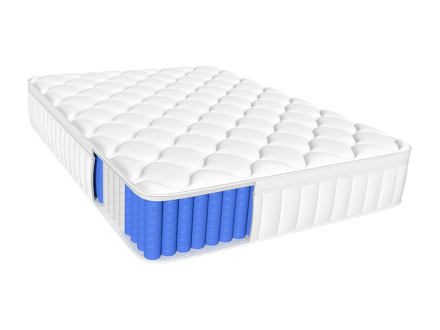 Taschenfederkernmatratze 140x200 - Federkernmatratze 140x200 - Höhe 25cm mit Spannbettlaken - ergonomisch und atmungsaktiv - Härtegrad H3 - Weiß