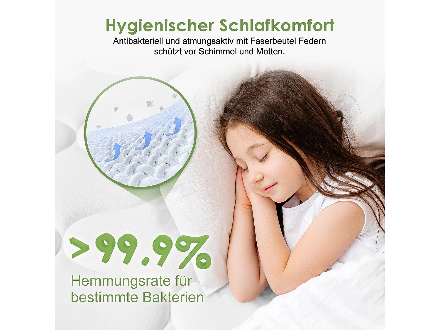 Taschenfederkernmatratze 140x200 - Federkernmatratze 140x200 - Höhe 25cm mit Spannbettlaken - ergonomisch und atmungsaktiv - Härtegrad H3 - Weiß